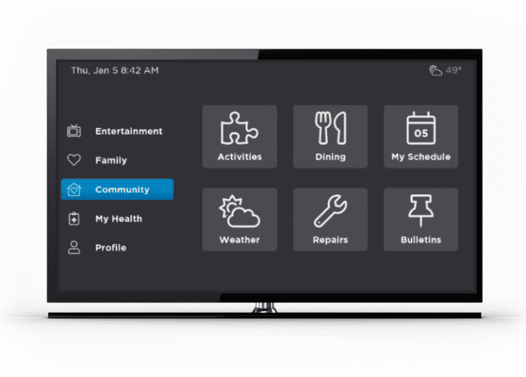 TV Showing Sentrics Engage on Screen