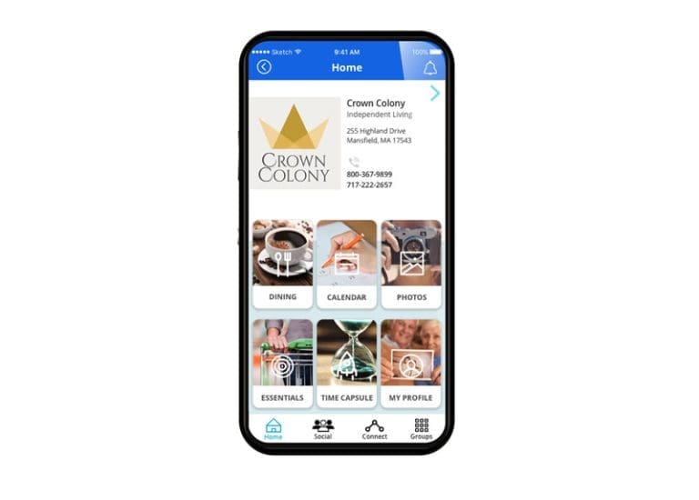 iPhone showing Sentrics engage app