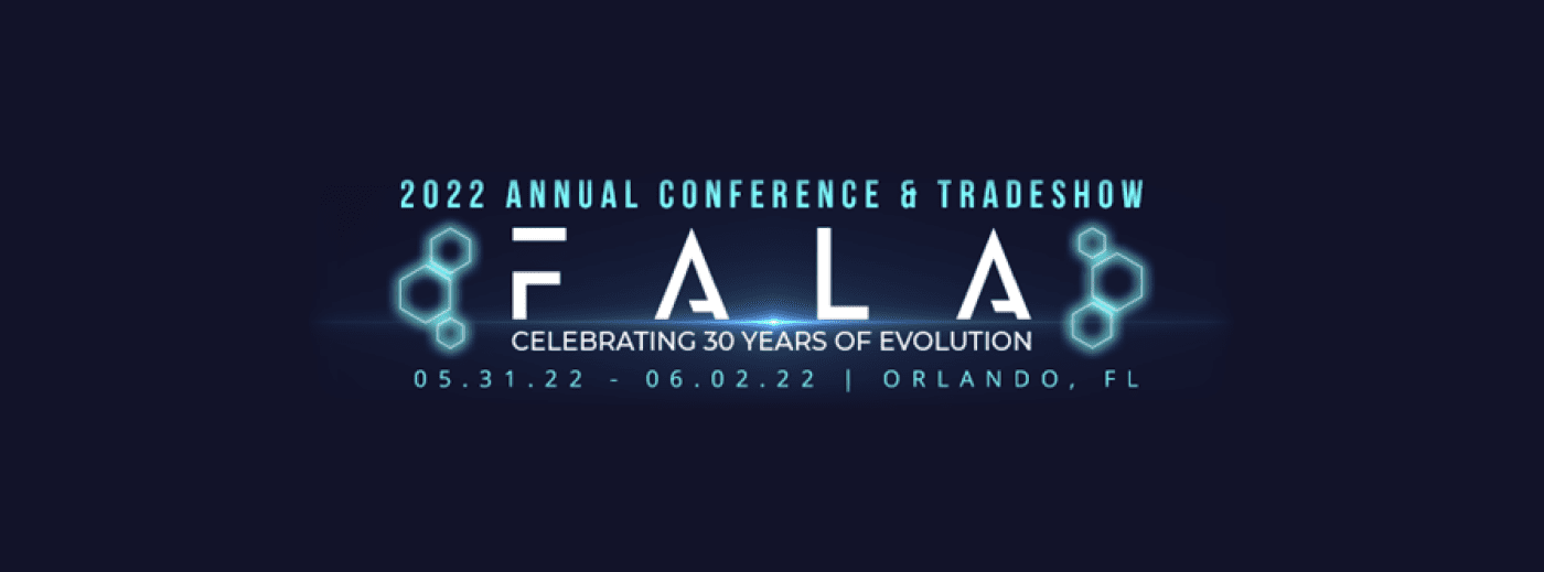 Banner for the 2022 FALA Annual Conference and Tradeshow held in Orlando, Florida.